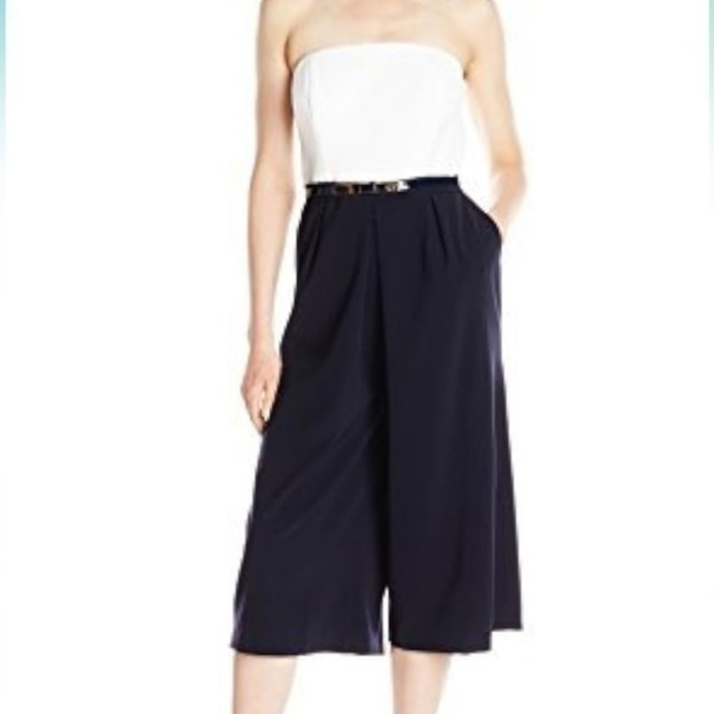 EUC Ted Baker London Haylyn Strapless Culotte Jumpsuit TB Size 2/US Size 4-6